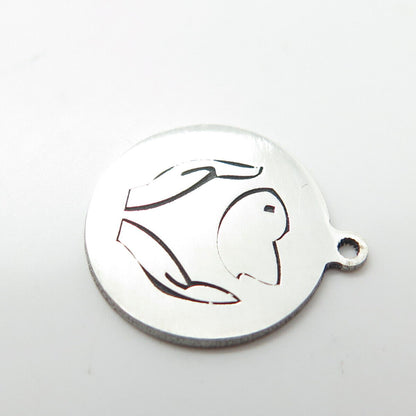 925 Sterling Silver USA Two In Town Flying Bird From Hands Charm Pendant