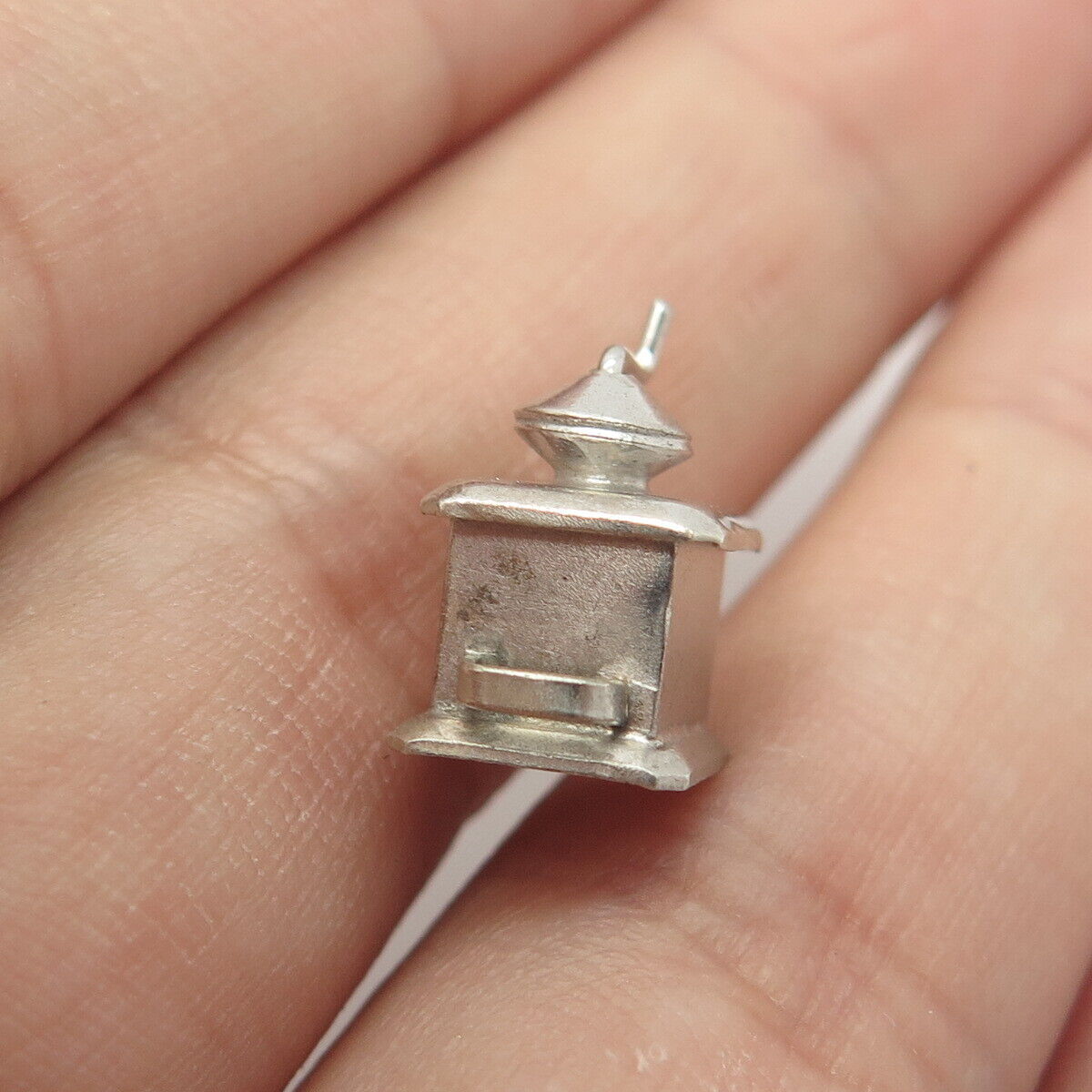 925 Sterling Silver Antique Art Deco coffee grinder Charm Pendant