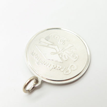 925 Sterling Silver Vintage "Graduation Day" Charm Pendant