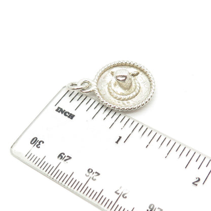 925 Sterling Silver Vintage Sombrero Charm Pendant