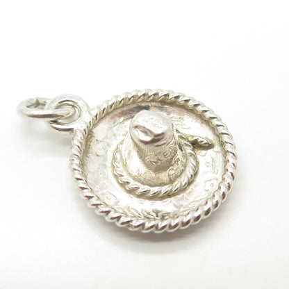 925 Sterling Silver Vintage Sombrero Charm Pendant