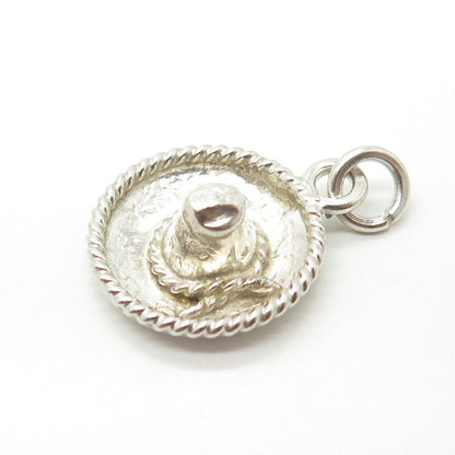 925 Sterling Silver Vintage Sombrero Charm Pendant