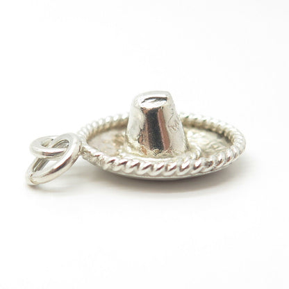 925 Sterling Silver Vintage Sombrero Charm Pendant