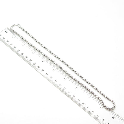 925 Sterling Silver Italy Box Chain Necklace 18"
