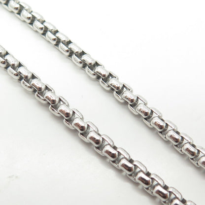 925 Sterling Silver Italy Box Chain Necklace 18"