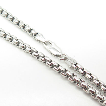 925 Sterling Silver Italy Box Chain Necklace 18"