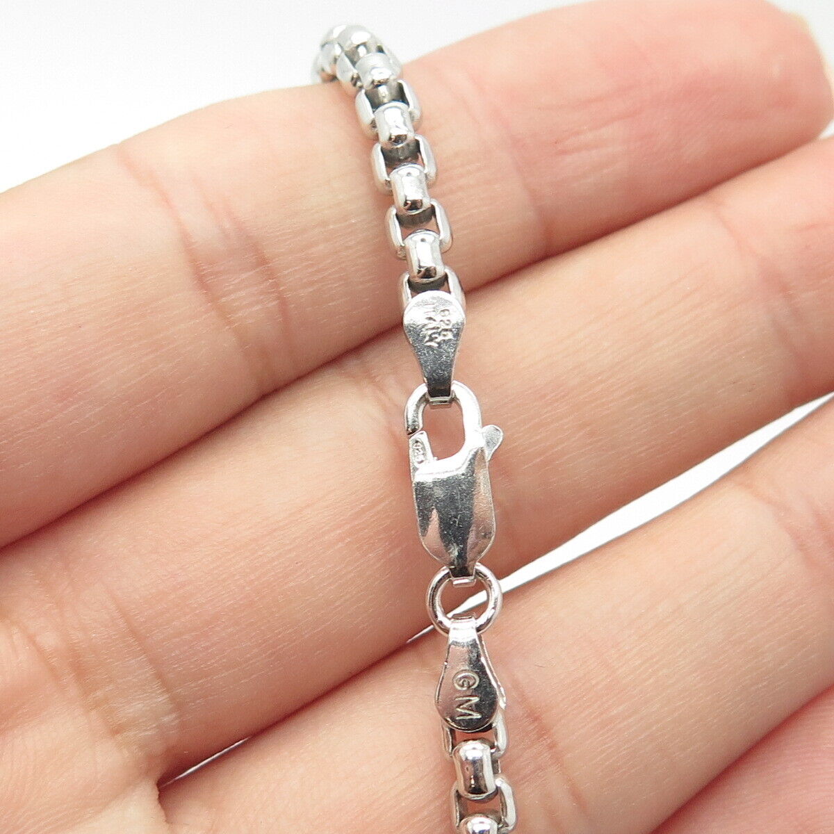 925 Sterling Silver Italy Box Chain Necklace 18"