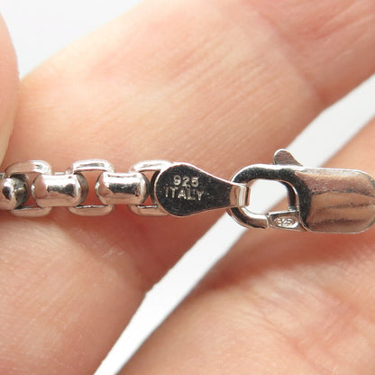 925 Sterling Silver Italy Box Chain Necklace 18"