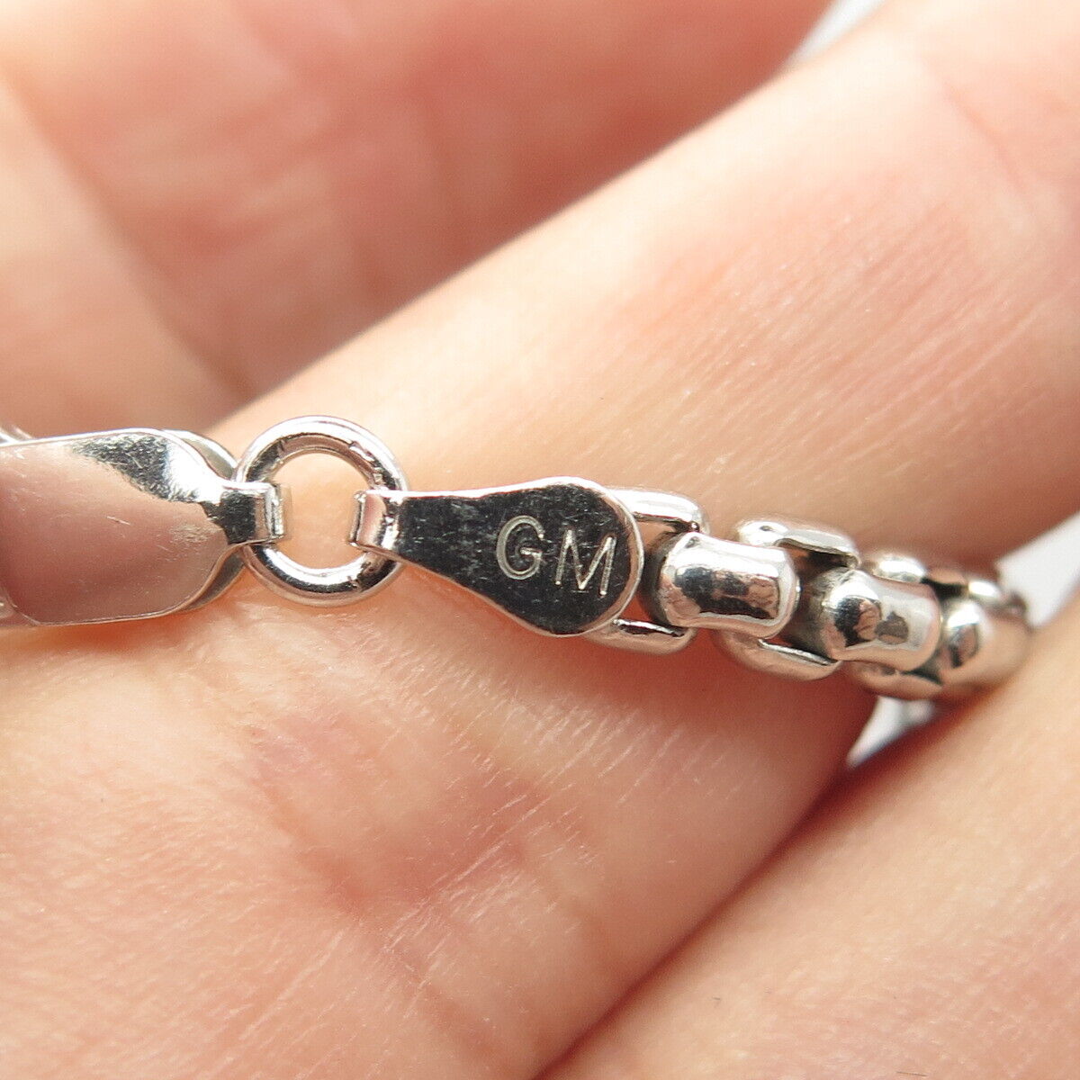 925 Sterling Silver Italy Box Chain Necklace 18"