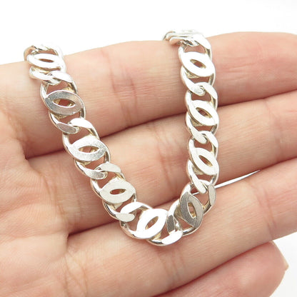 925 Sterling Silver Vintage Double Flat Curb Chain Necklace 18"