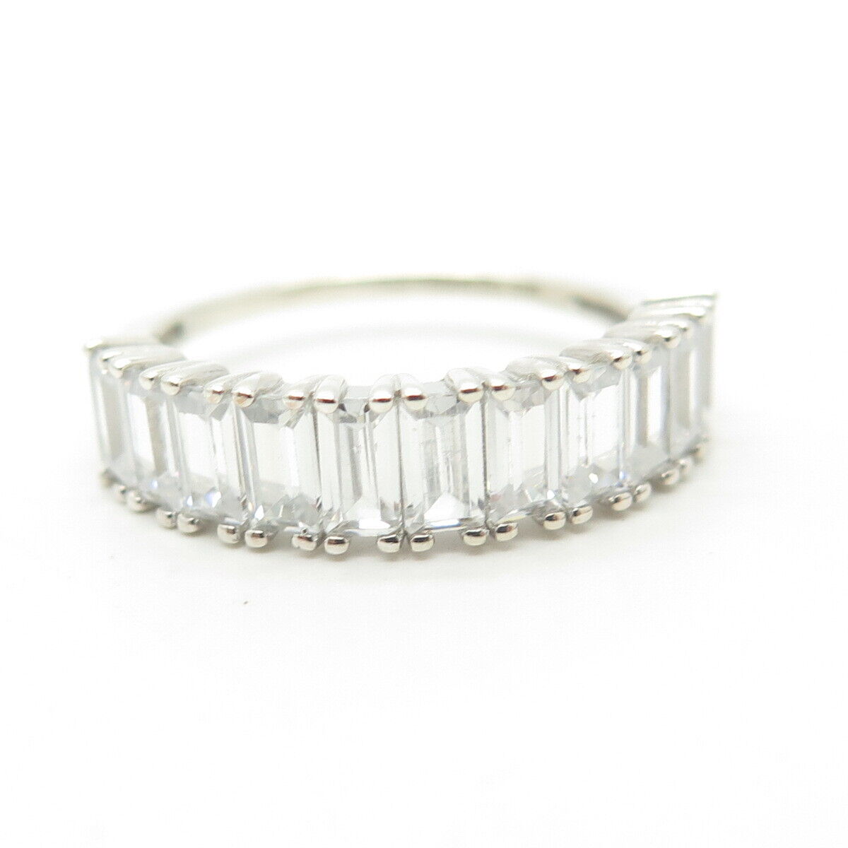 925 Sterling Silver Pave C Z Ring Size 7.25