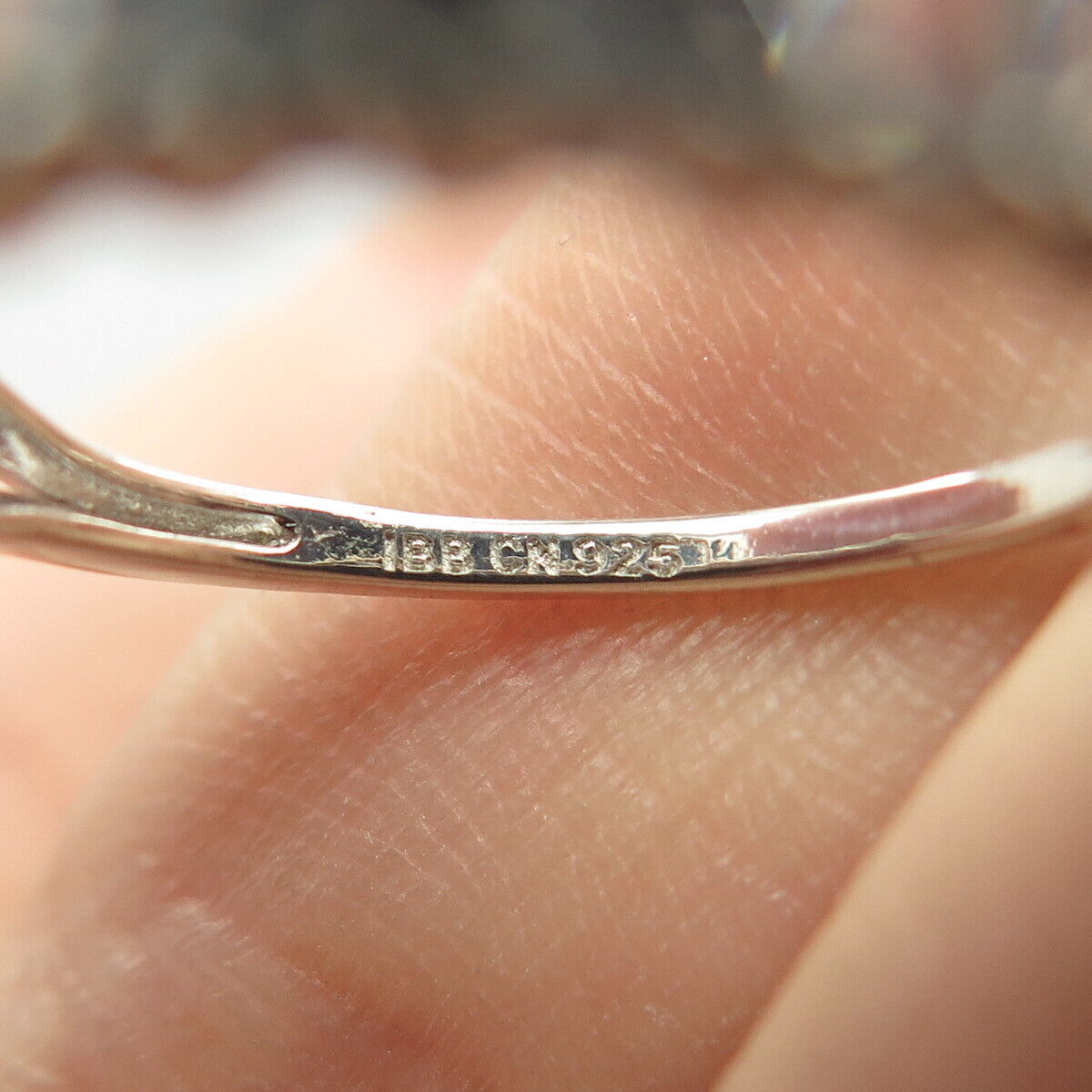 925 Sterling Silver Pave C Z Ring Size 7.25