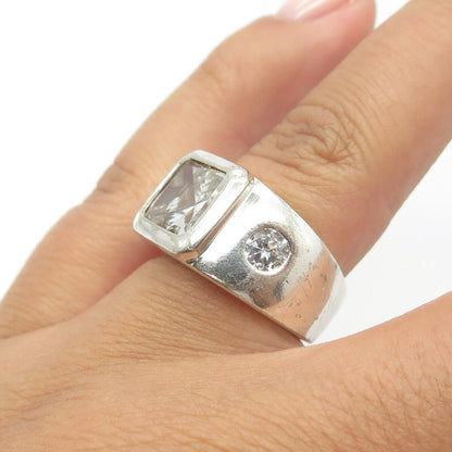 925 Sterling Silver Vintage NF Chapal-Zenray C Z Ring Size 5.5