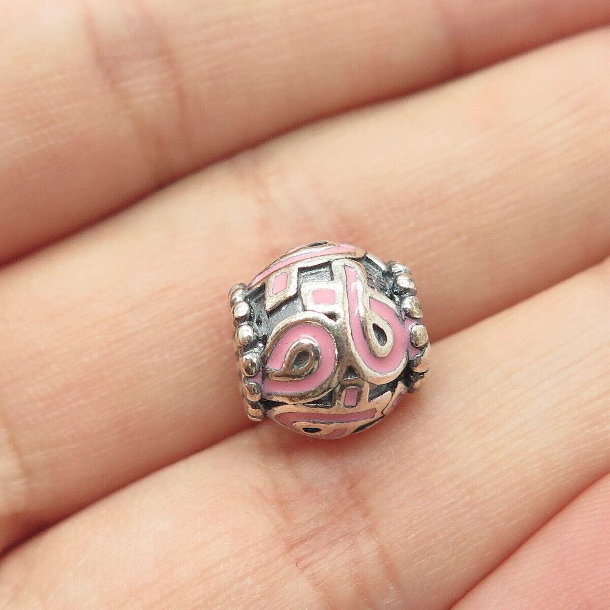 925 Sterling Silver Pandora Rose Enamel Bead Charm