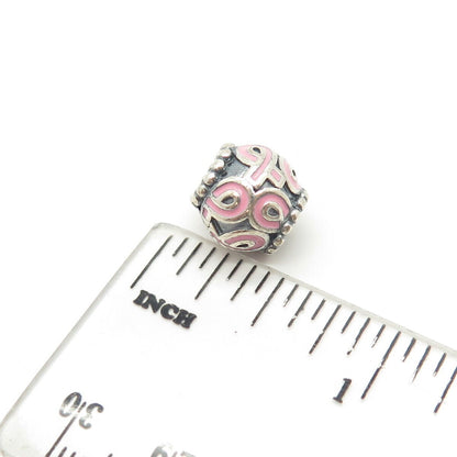 925 Sterling Silver Pandora Rose Enamel Bead Charm