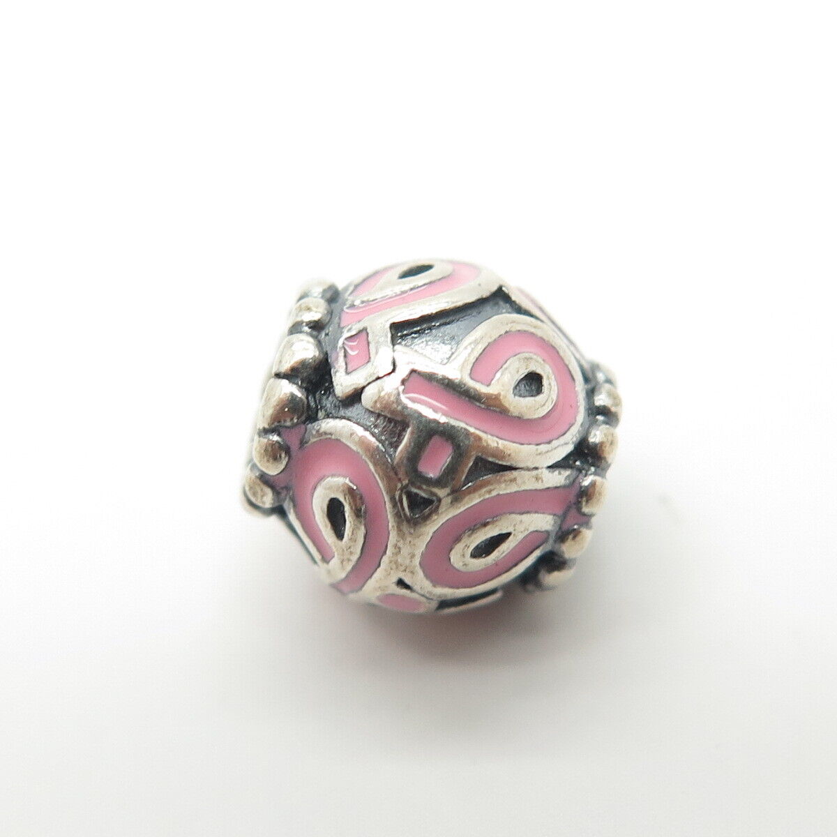 925 Sterling Silver Pandora Rose Enamel Bead Charm