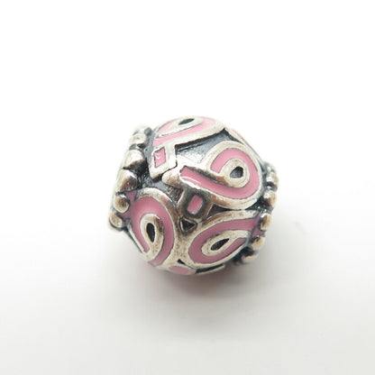 925 Sterling Silver Pandora Rose Enamel Bead Charm