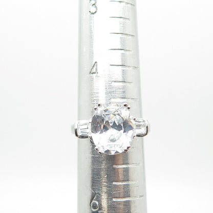 925 Sterling Silver Oval-Cut Shaped C Z Engagement Ring Size 5