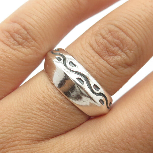 925 Sterling Silver Vintage Modernist Ring Size 7