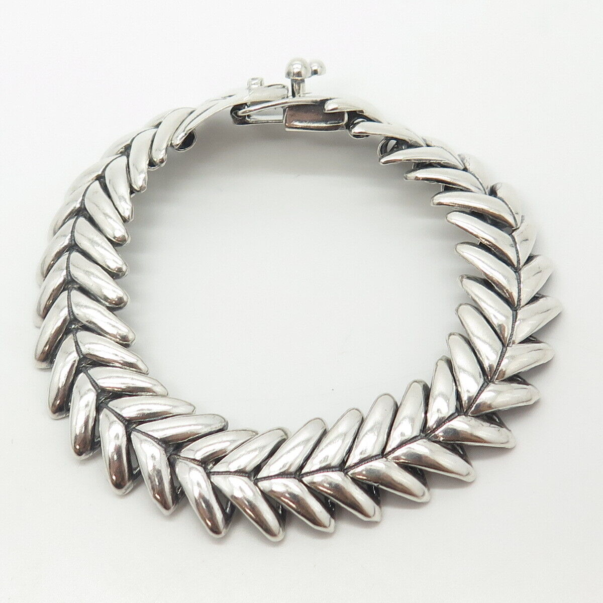 925 Sterling Silver Vintage Herringbone Link Bracelet 7.25"