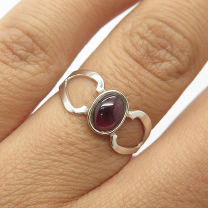 925 Sterling Silver Vintage Real Amethyst Gem Ring Size 6.25