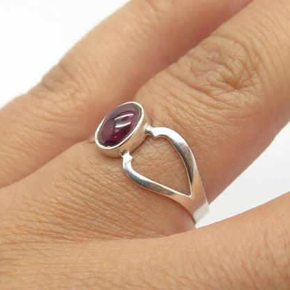 925 Sterling Silver Vintage Real Amethyst Gem Ring Size 6.25