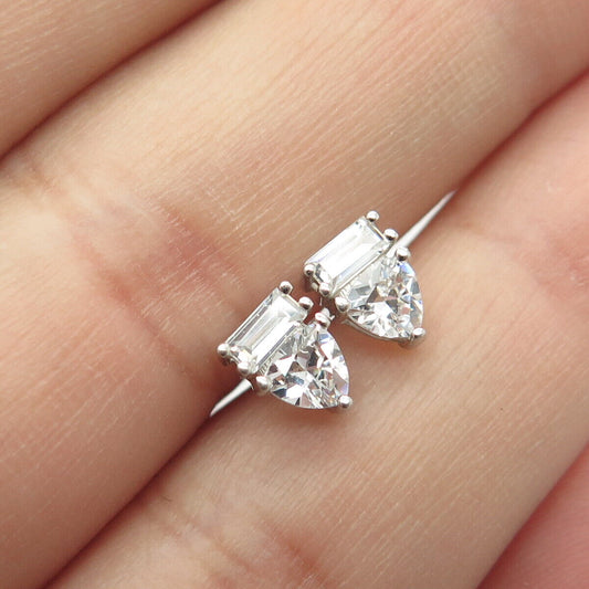 925 Sterling Silver C Z Stud Earrings