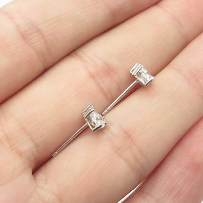 925 Sterling Silver C Z Stud Earrings