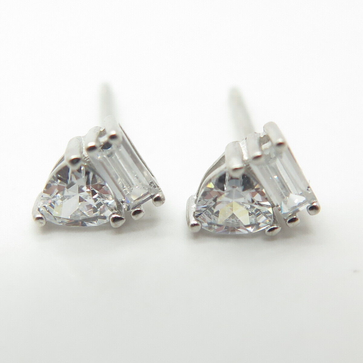 925 Sterling Silver C Z Stud Earrings