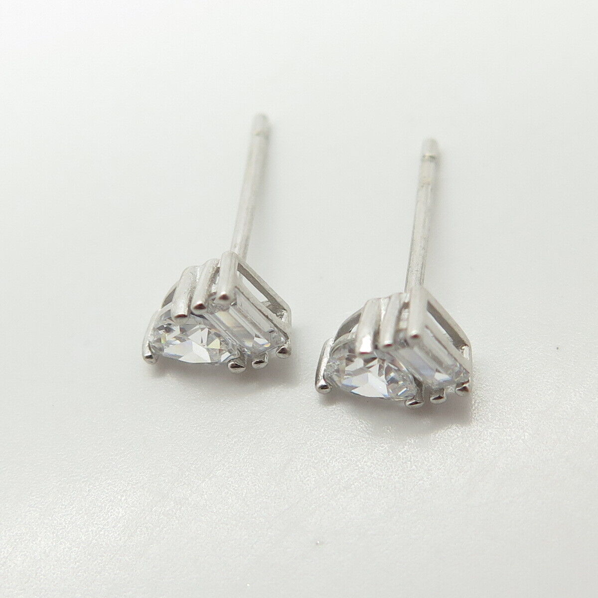 925 Sterling Silver C Z Stud Earrings