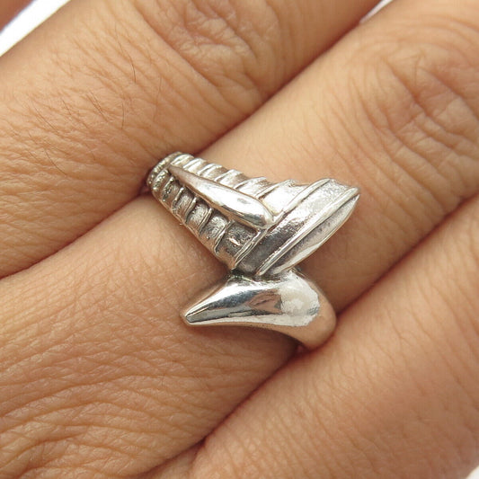 925 Sterling Silver Vintage Modernist Ring Size 7.75