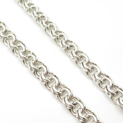 925 Sterling Silver Vintage 156.5g Solid Curb Chain Protection Lock Necklace 24"