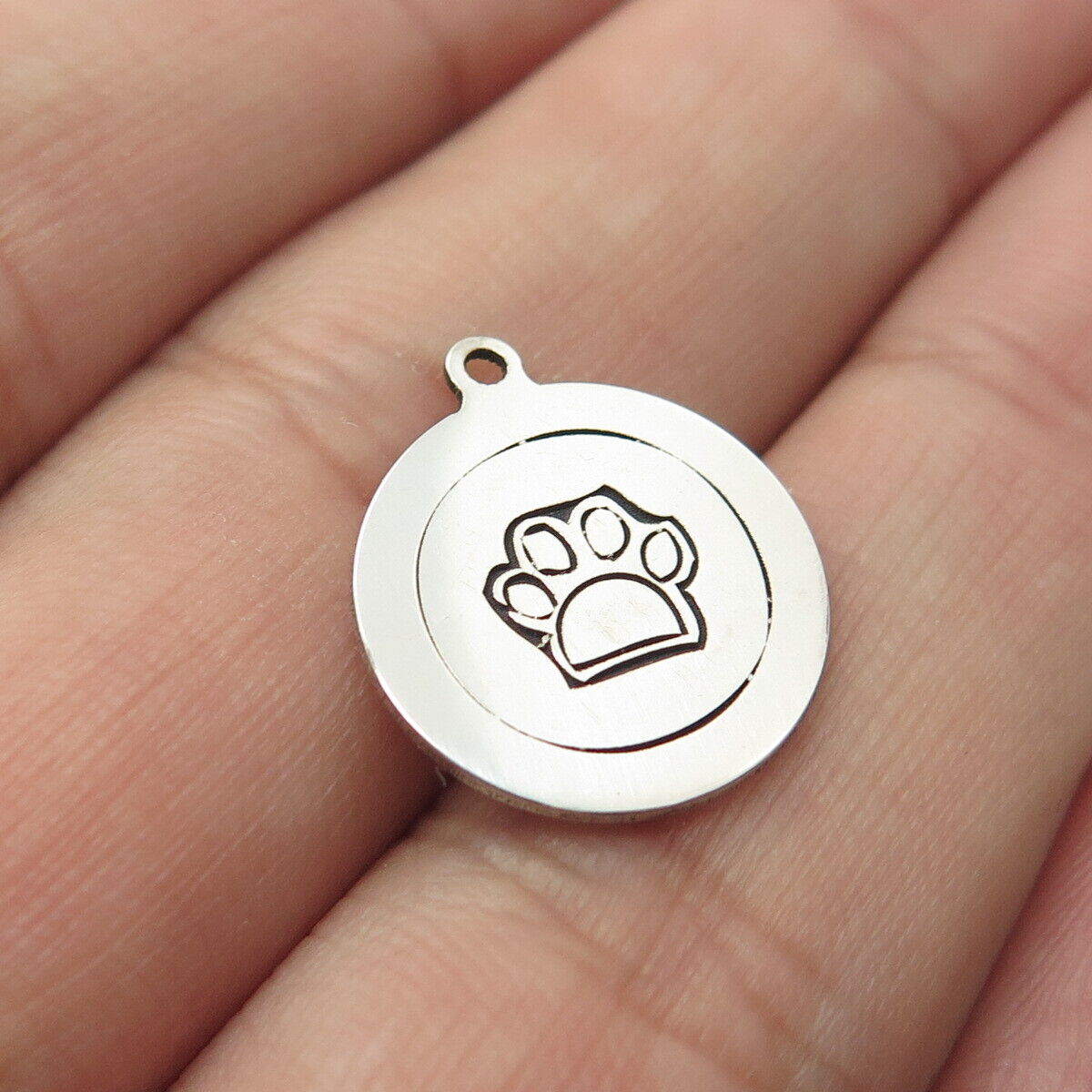 925 Sterling Silver USA Two In Town Paw Charm Pendant