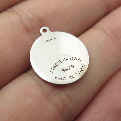 925 Sterling Silver USA Two In Town Paw Charm Pendant