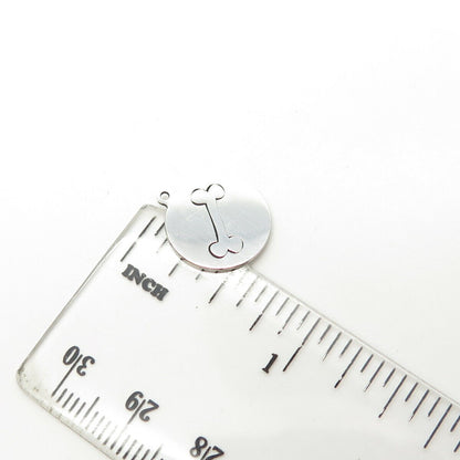 925 Sterling Silver USA Two In Town Dog Bone Charm Pendant