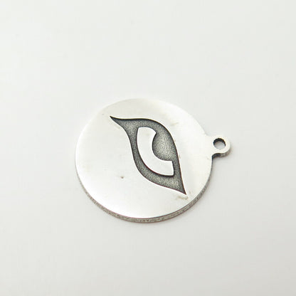 925 Sterling Silver USA Two In Town Eye Charm Pendant