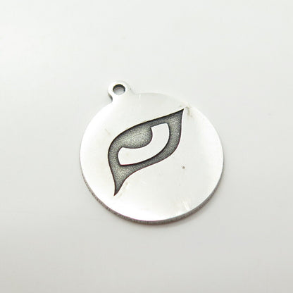 925 Sterling Silver USA Two In Town Eye Charm Pendant