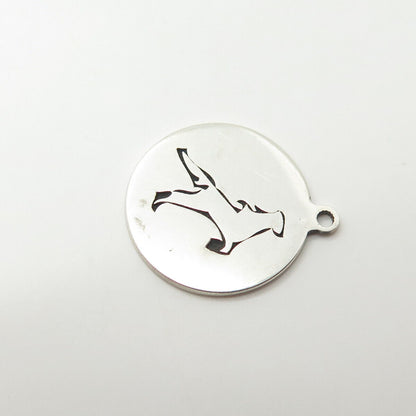 925 Sterling Silver USA Two In Town Frisky Horse Charm Pendant