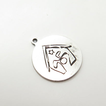 925 Sterling Silver USA Two In Town Doghouse Charm Pendant