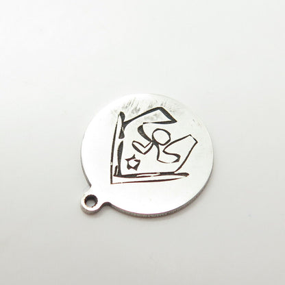 925 Sterling Silver USA Two In Town Doghouse Charm Pendant