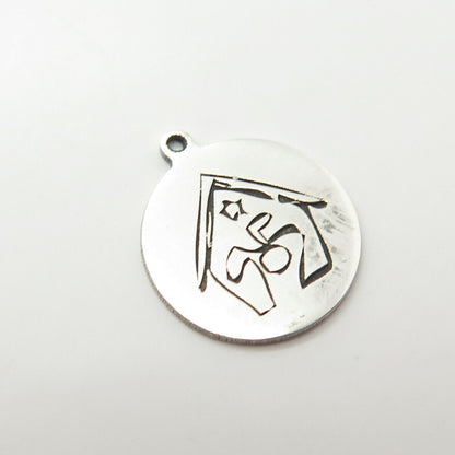 925 Sterling Silver USA Two In Town Doghouse Charm Pendant