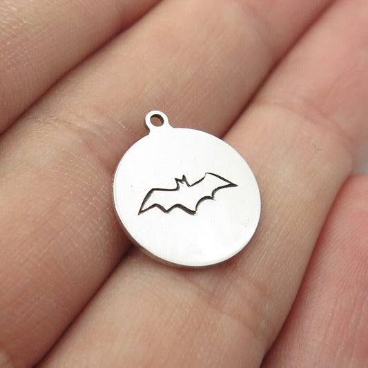 925 Sterling Silver USA Two In Town Bat Charm Pendant