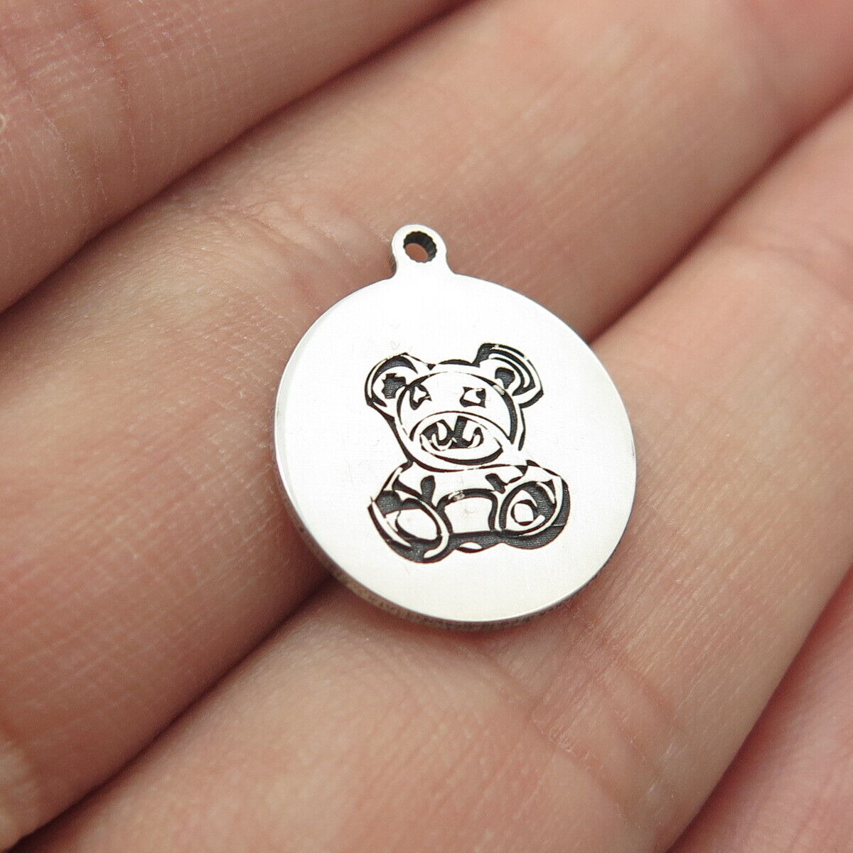 925 Sterling Silver USA Two In Town Bear Charm Pendant