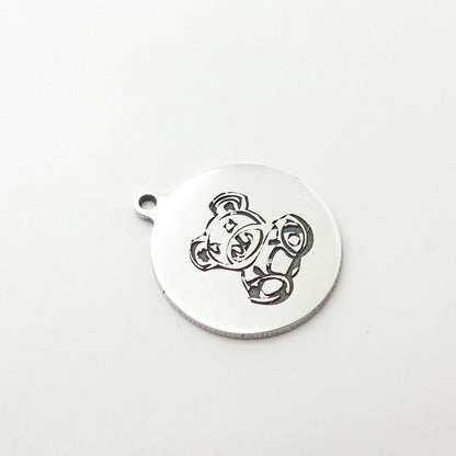 925 Sterling Silver USA Two In Town Bear Charm Pendant