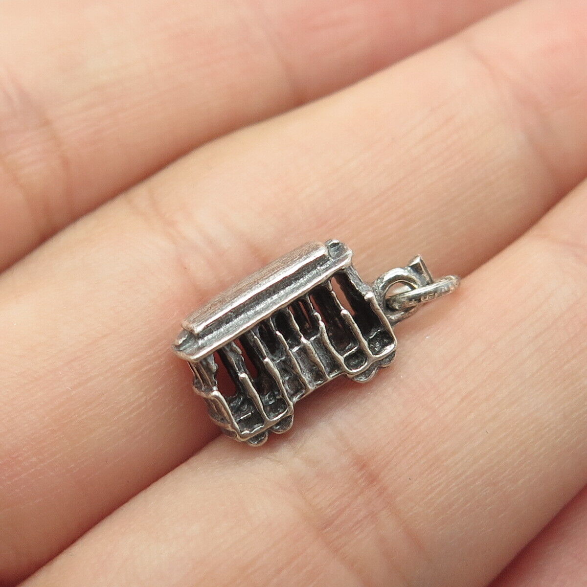 925 Sterling Silver Vintage Streetcar Charm Pendant