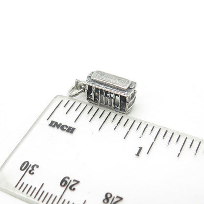 925 Sterling Silver Vintage Streetcar Charm Pendant