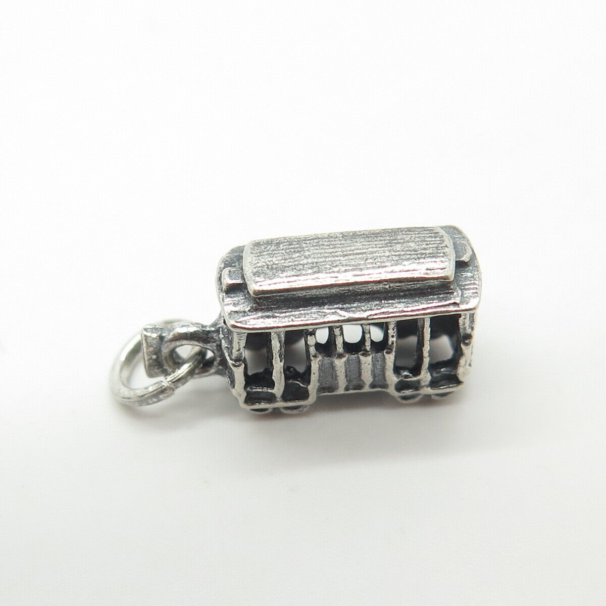 925 Sterling Silver Vintage Streetcar Charm Pendant