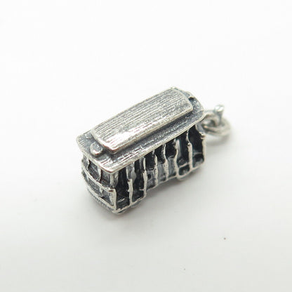 925 Sterling Silver Vintage Streetcar Charm Pendant