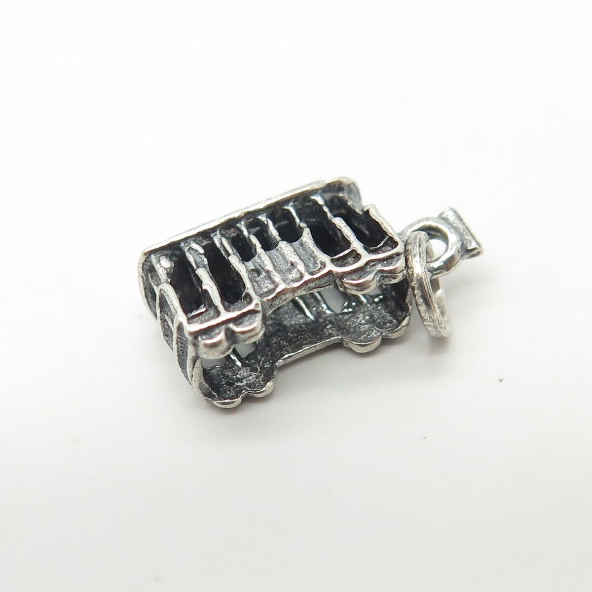 925 Sterling Silver Vintage Streetcar Charm Pendant