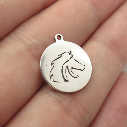 925 Sterling Silver USA Two In Town Horse Charm Pendant